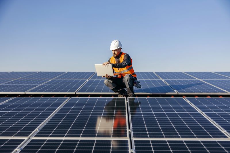 Cleaning solar panels in early spring